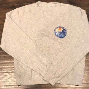 brandy melville waffle knit printed sweatshirt